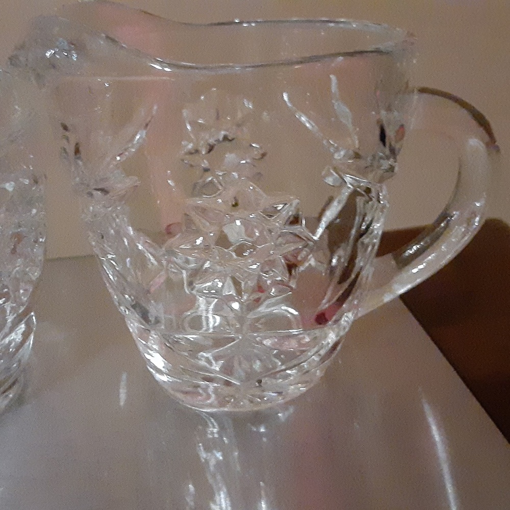 Anchor Hocking Early American Prescut (EAPC)  Glass Creamer & Sugar Bowl Set - Picture 4 of 5
